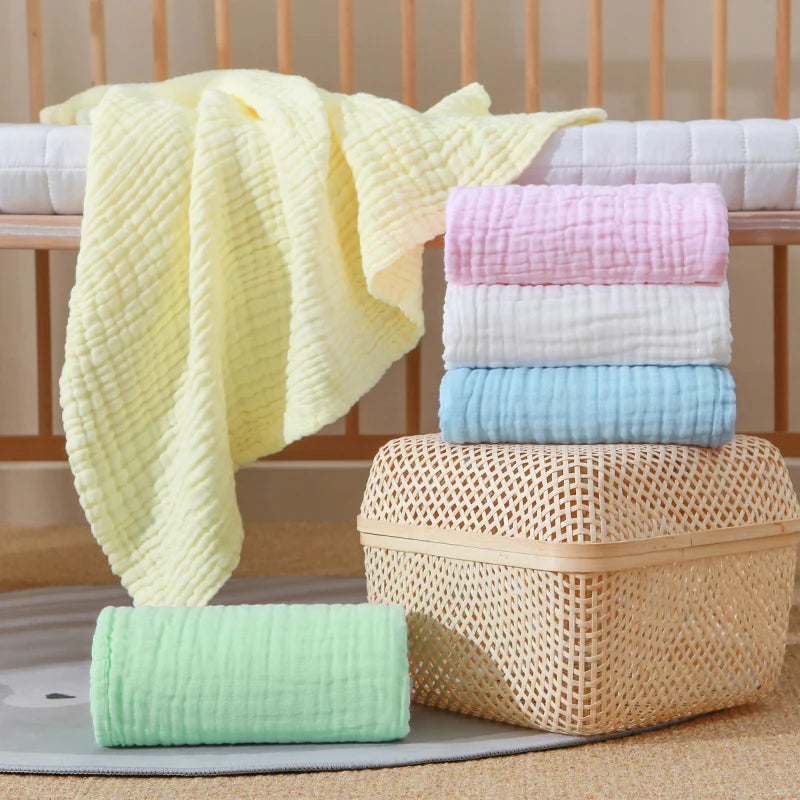 Six Layers of Pure Cotton Gauze Solid Color Bath Towel Soft Skin Absorbent 85*85cm