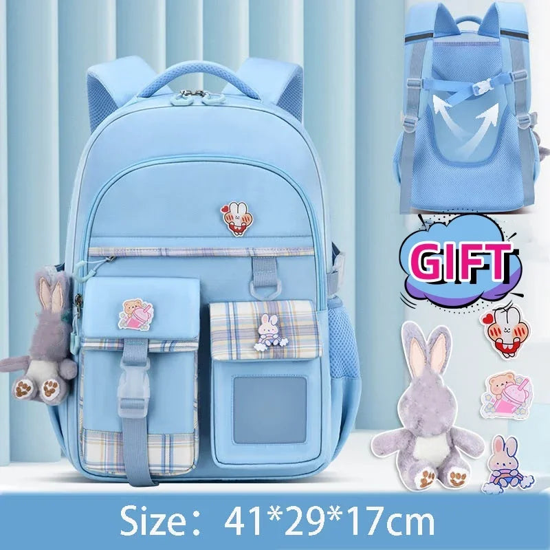 New Type of Lightweight Backpack Primary School Girls Children's Backpack Large Capacity Spine Protection Wholesale Waterproof