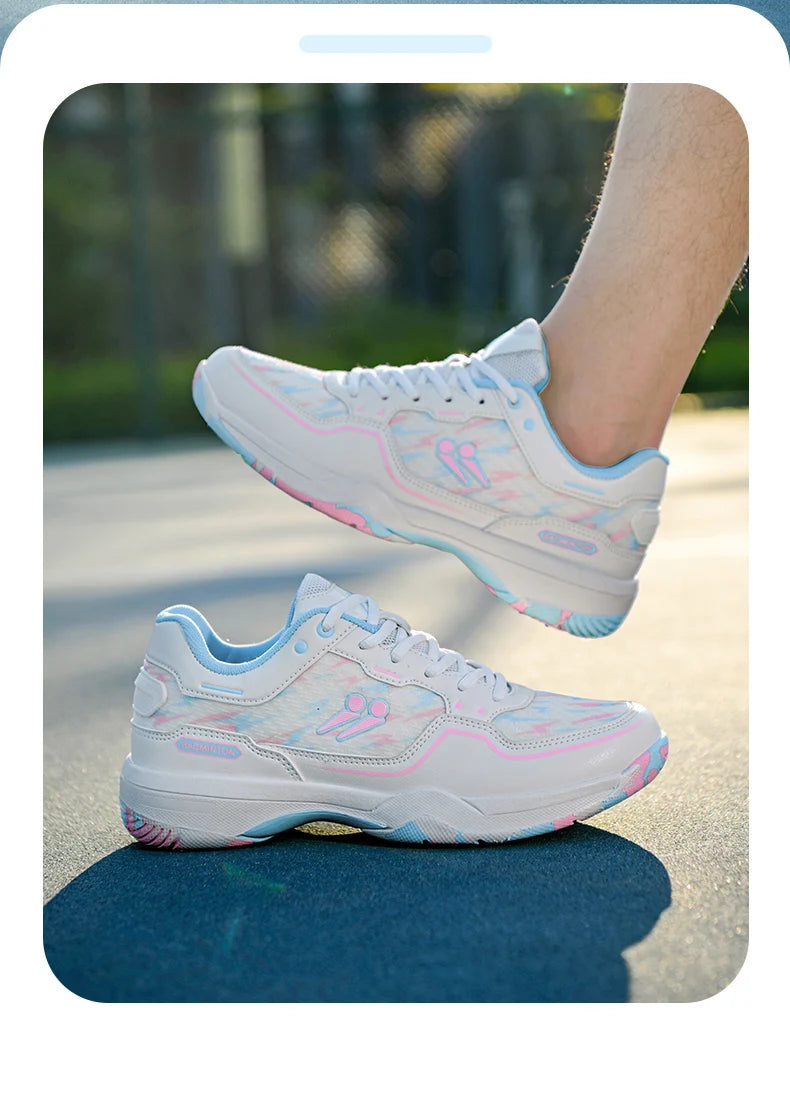 Men and Women Blue Athletic Shoes with Anti-Slip Sole for Indoor and Outdoor Sports High-quality Badminton Trainers for Student