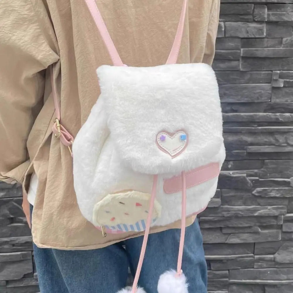 Kawaii Adjustable Shoulder Strap School Bag Large Capacity Inner Layer Cake Backpack Cute Zipper Cartoon School Bag Unisex