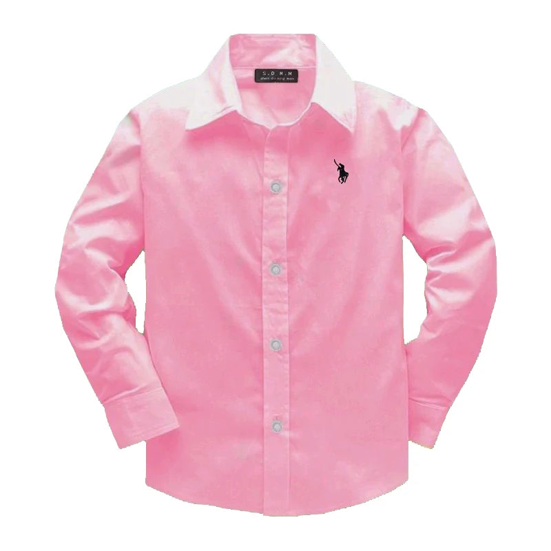 Boys Clothing Birthday party Kids shirt school uniform shirts Autumn Long Sleeve embroidery Little Horse pattern Children Tops