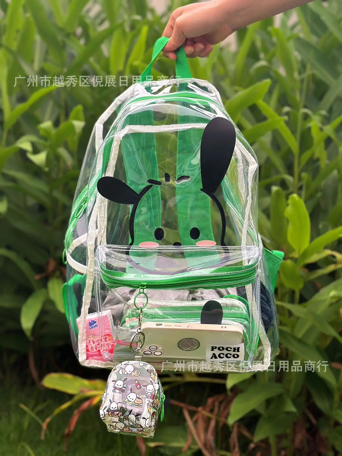 Sanrio Hello Kitty Y2K Waterproof Transparent Backpack Cute Cinnamoroll Cartoon Pvc Large Capacity Storage Bag Student Schoolbag