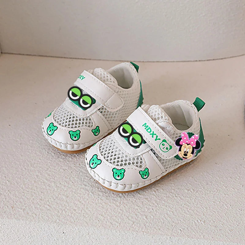 Mickey Mouse Minnie Mouse Baby Toddler Shoes Soft Sole Spring fall New Non-slip Boy Girl Handmade Sandals 0-1 Years Old Cartoon