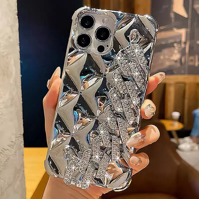 Suitable for Apple IPhone 16 Pro Phone Case Luxury Sparkling Diamond Bracelet 14 Small Fragrance Style Xr High-end Xsmax Trend