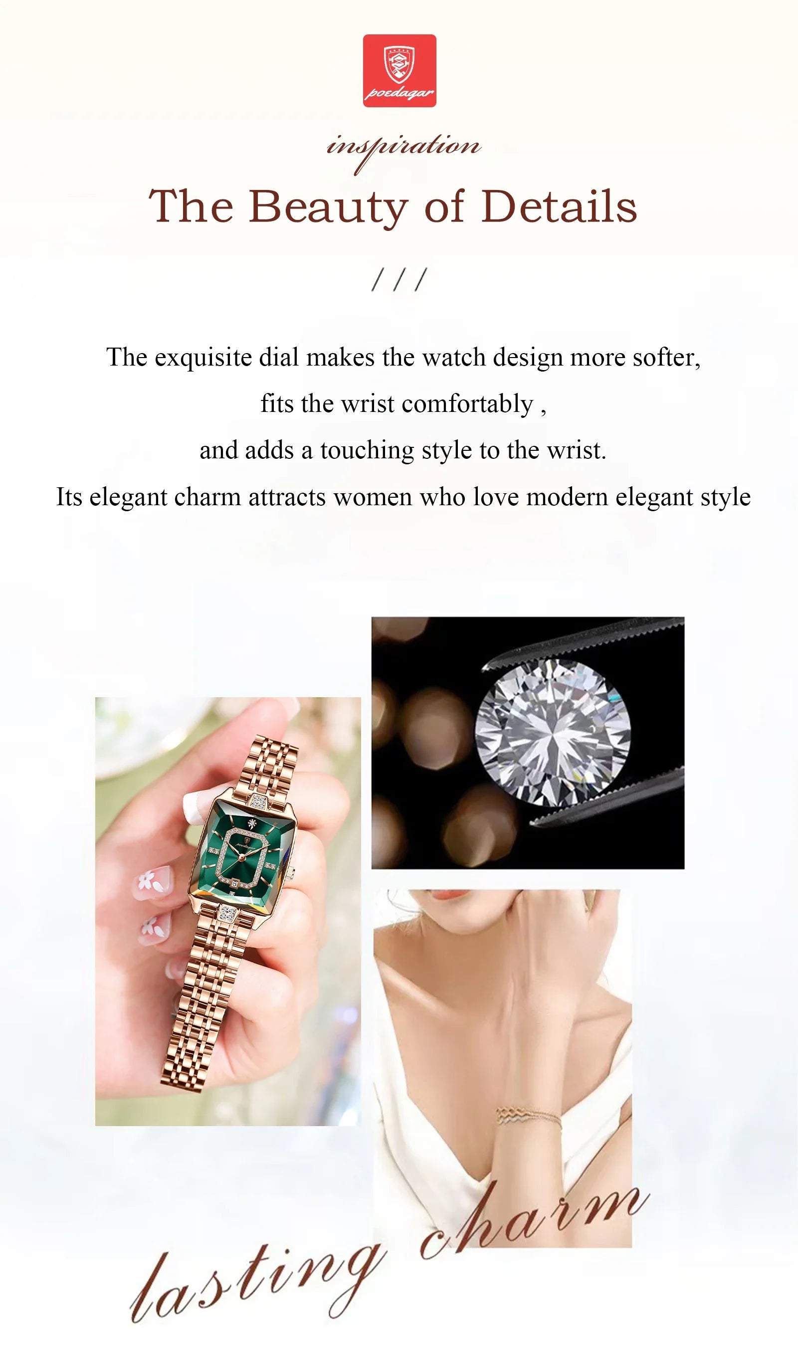 POEDAGAR Luxury Watch For Woman Waterproof Calendar High Quality Ladies Watch Stainless Steel Quartz Women's Watches Elegant+Box