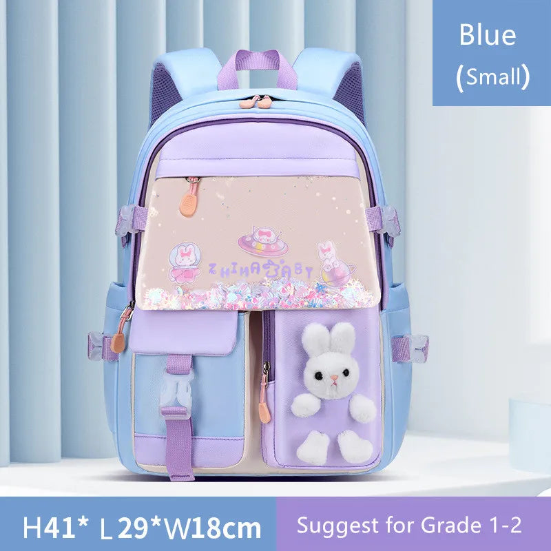 cute school backpack girls schoolbag waterproof book bag student backpack with many pockets elementary school bags for children