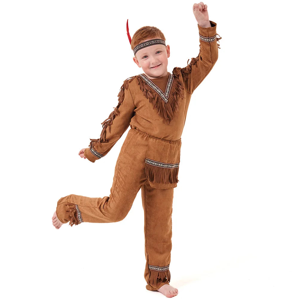 Boys Girls Indian Cosplay Costume Fancy Dress Halloween Party Cosplay Costume Festival Party Performance Costumes ﻿