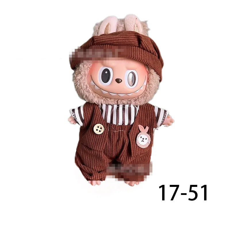 Doll Clothes for labubu outfit Plush doll clothes Macaron Cute Clothing DIY Kid Gift Dog Clothes Hair accessories v1 v2 clothes