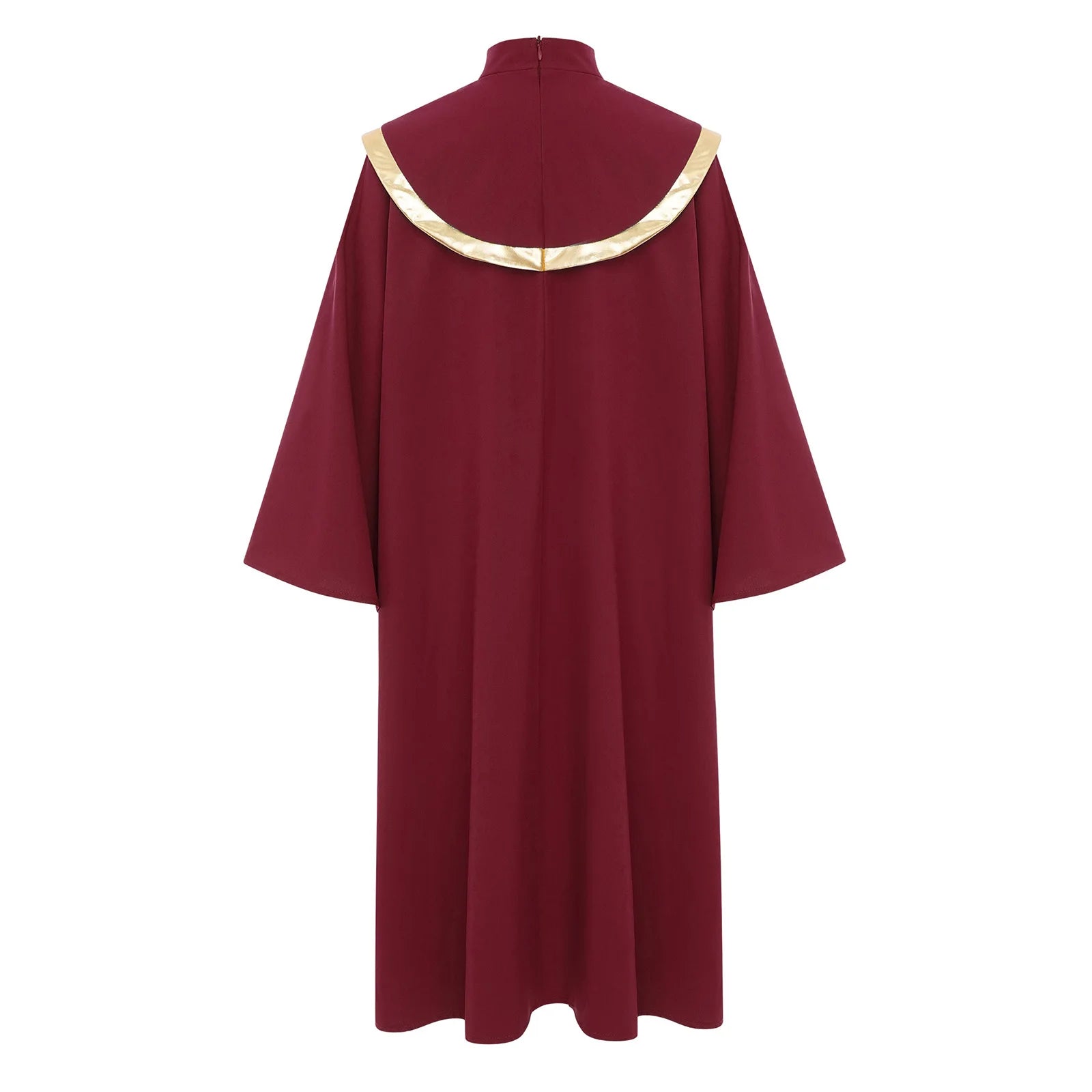 Boys Girls Choir Robe Liturgical Worship Praise Dance Costume Long Sleeve Metallic Color Block Patchwork Pleated Dress Grown