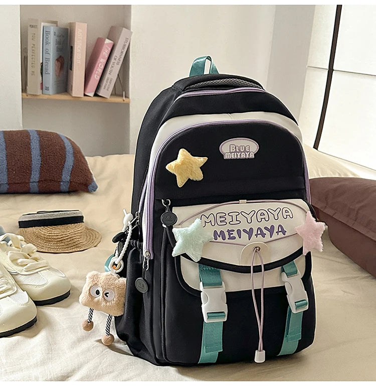 School Bags For Girls Japanese Style Kawaii For Large New Nylon Shoulder Bag Backpack School Set For Kinder Girl Kids Schoolbags