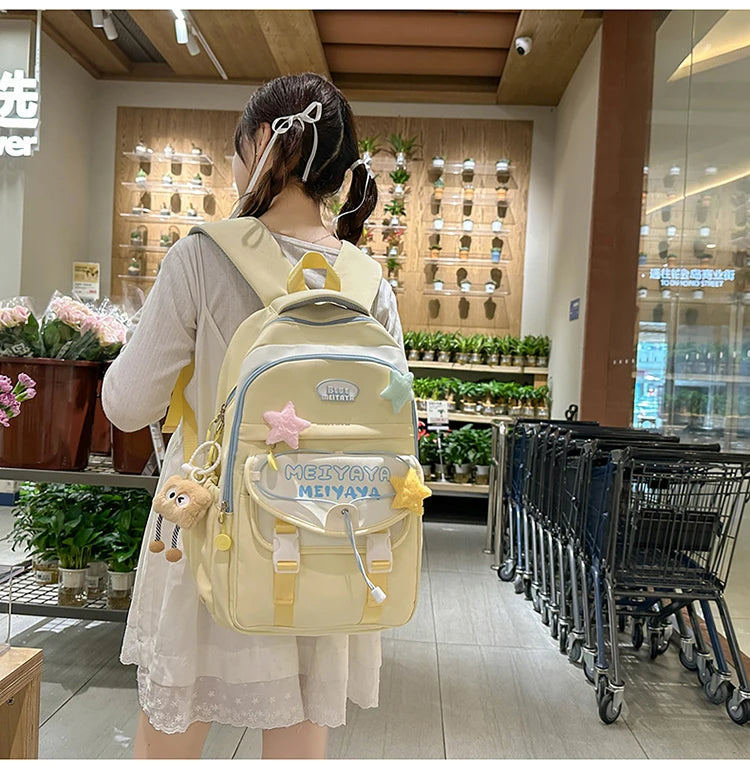 School Bags For Girls Japanese Style Kawaii For Large New Nylon Shoulder Bag Backpack School Set For Kinder Girl Kids Schoolbags
