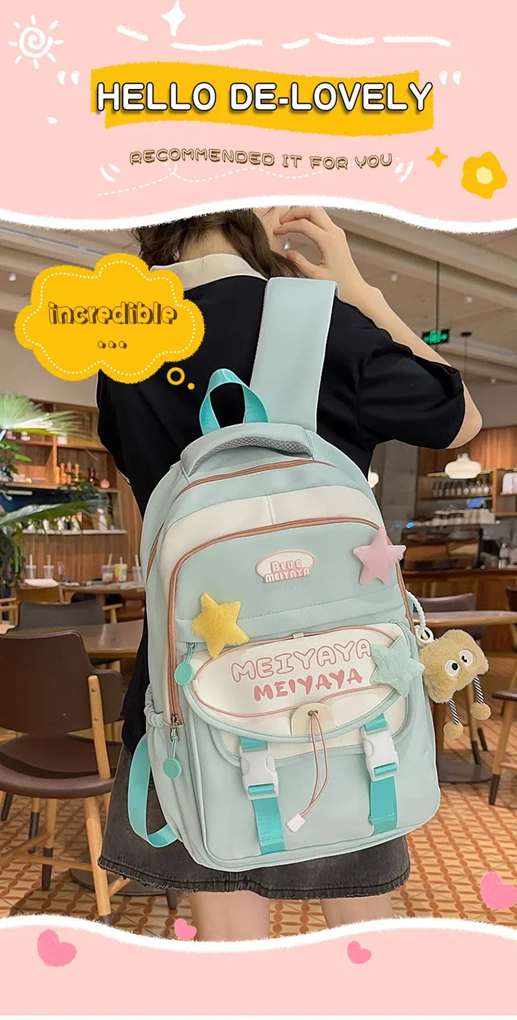 School Bags For Girls Japanese Style Kawaii For Large New Nylon Shoulder Bag Backpack School Set For Kinder Girl Kids Schoolbags