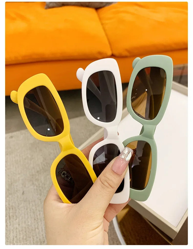 New Trend Children's Fashion Sunglasses Travel Summer Beach Outdoor UV400 Shades Retro Baby Girl Boy Small Rectangular Eyewear