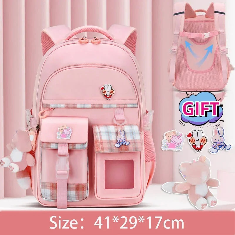 New Type of Lightweight Backpack Primary School Girls Children's Backpack Large Capacity Spine Protection Wholesale Waterproof