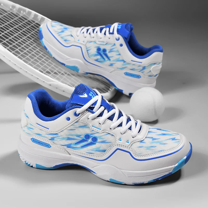 Men and Women Blue Athletic Shoes with Anti-Slip Sole for Indoor and Outdoor Sports High-quality Badminton Trainers for Student