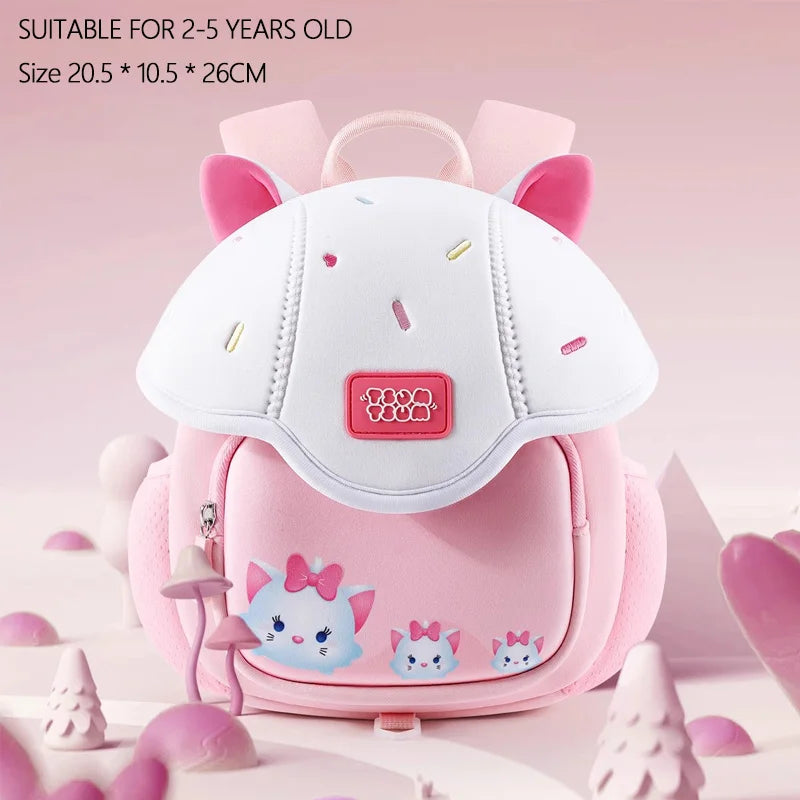 Disney TSUM TSUM Kindergarten Baby Schoolbag Children Girl Boy Cute Mushroom Shaped Backpacks Cartoon Mary Cat Princess Elsa
