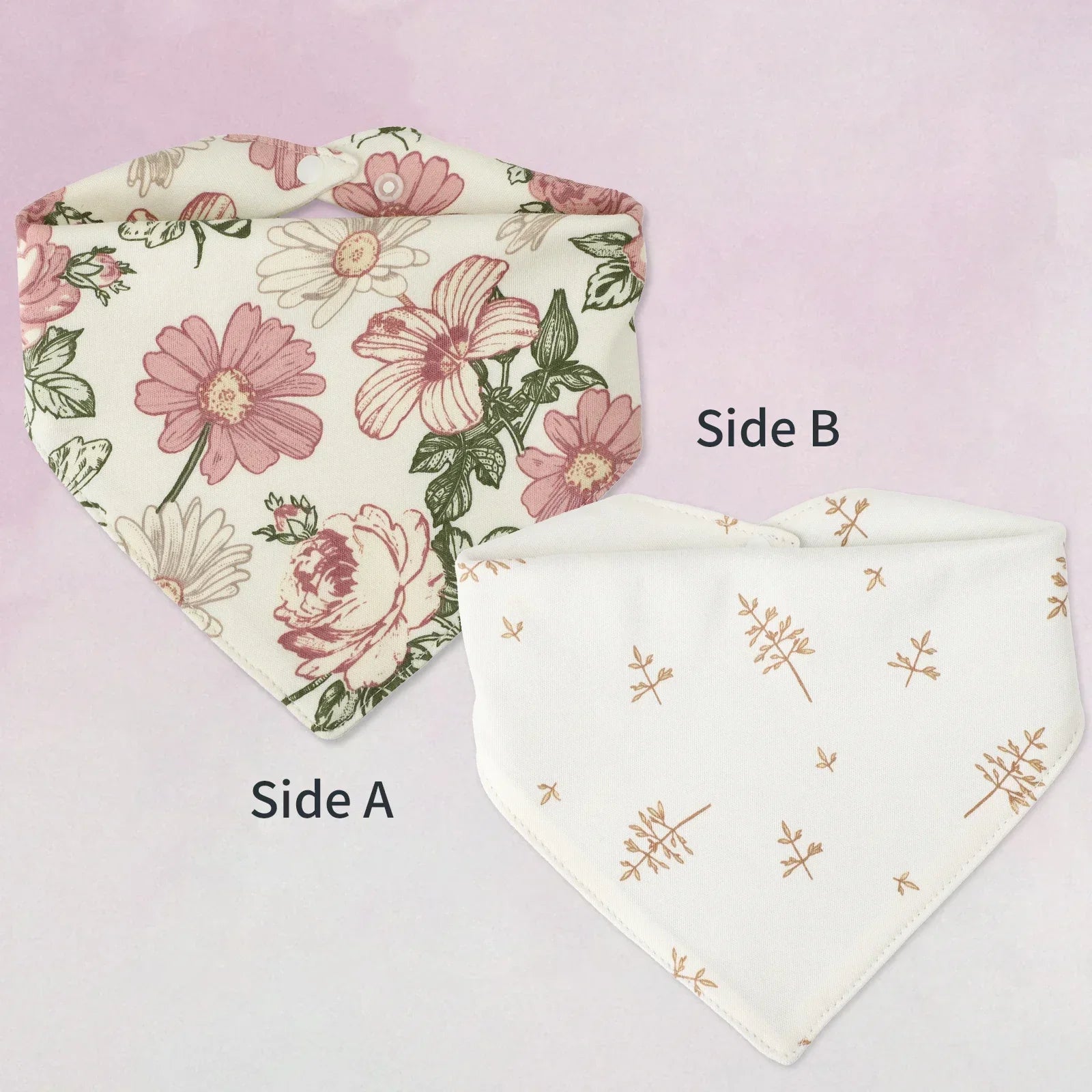 Baby Bib bib Bibs Skin-friendly Infant Soft Saliva Towel Triangular Type Kids Handkerchief 100% Cotton Double-sided Printed 3-8Y