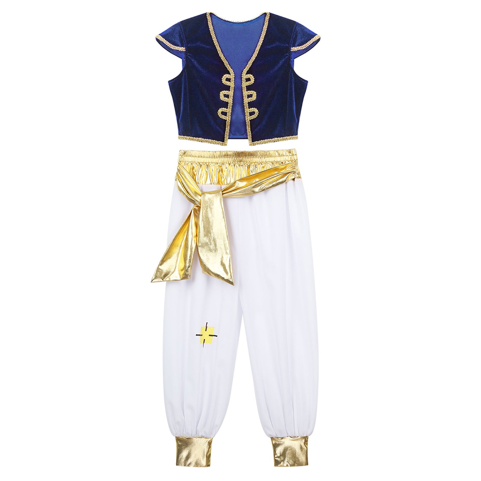 Boys Fancy Arabian Prince Outfits Cap Sleeves Waistcoat with Pants Halloween Fairy Party Carnival Dress Up Cosplay Costume