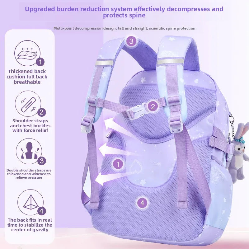 2025- Primary School Girls' Schoolbag Kawaii Lightweight Children's Bag Waterproof Bags Colorful Travel Backpack Mochilas Gifts