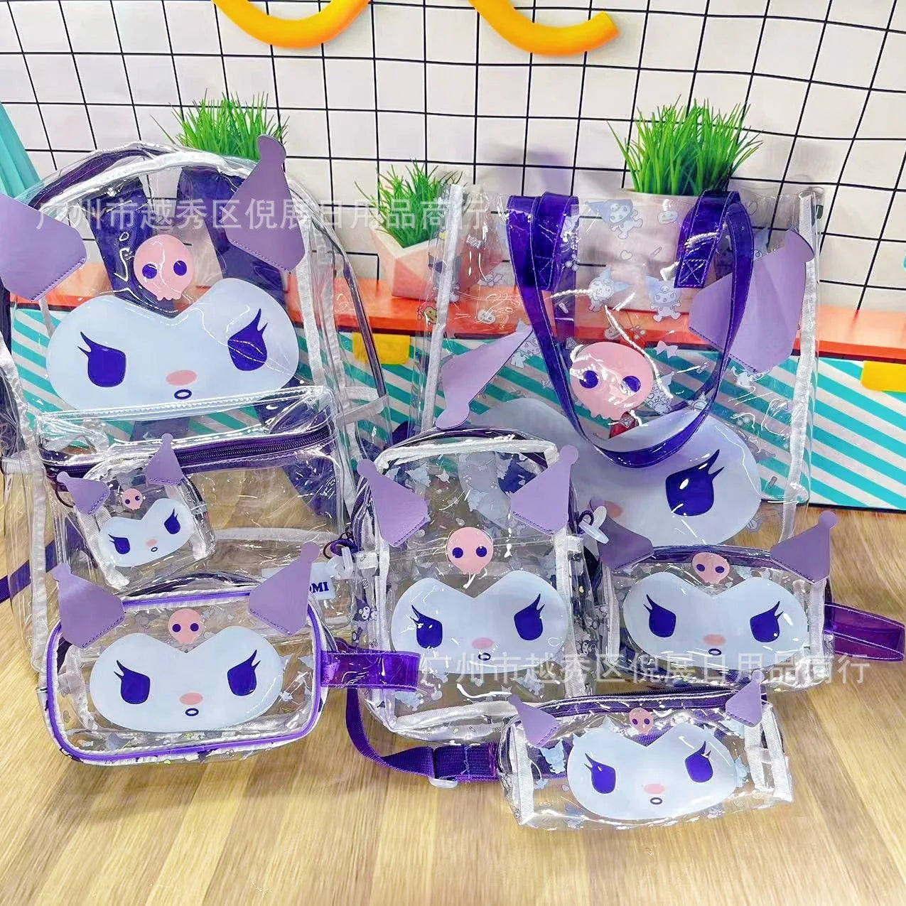 Sanrio Hello Kitty Y2K Waterproof Transparent Backpack Cute Cinnamoroll Cartoon Pvc Large Capacity Storage Bag Student Schoolbag
