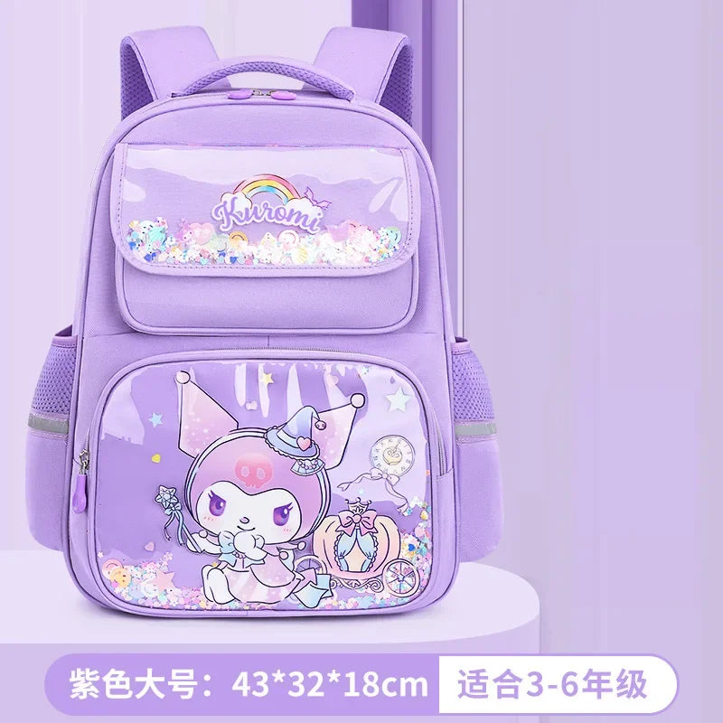 Pupil Schoolbag Backpack Lightweight Student Large Capacity Children's Cartoon Bags Cinnamoroll Sanrio Kuromi My Melody Child