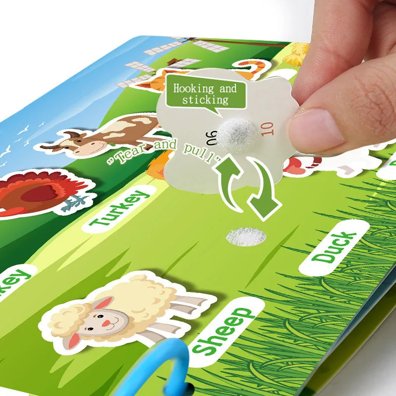 Montessori Baby Busy book My First Quiet Book Paste Early Learning Education Toy Children Toy Matching Montessori Toys for Baby