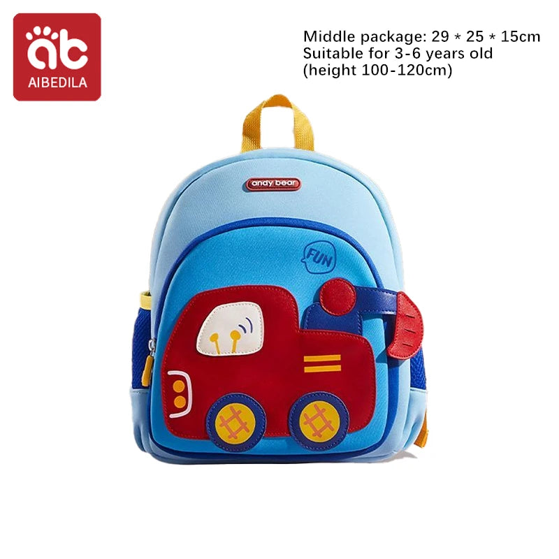 AIBEDILA Children Cute Cartoon 3D Dinosaur School Bags Anti-lost Boys Backpacks Girls Toddler Rucksack Kindergarten Schoolbag