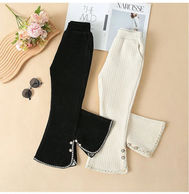 Autumn and Winter New Girls' 2025 Flared Pants, Casual and Stylish, Versatile, Suitable for Baby Girls To Wear Sporty and Trendy