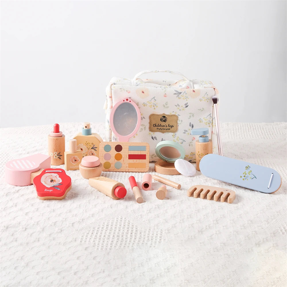 Silicone Baby Makeup Toys Set Simulation Pretend Cosmetics Toys Girls Playing House Game Children Early Education Montessori Toy