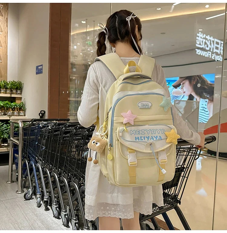 School Bags For Girls Japanese Style Kawaii For Large New Nylon Shoulder Bag Backpack School Set For Kinder Girl Kids Schoolbags