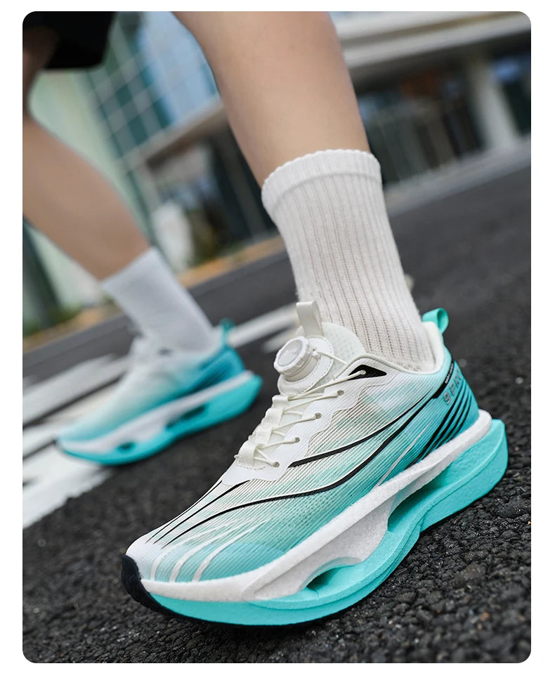 Men Running Shoes Carbon Plate Speciality Marathon Sports Breathable Lightweight Women's Comfortable Nonskid Leisure Sneakers