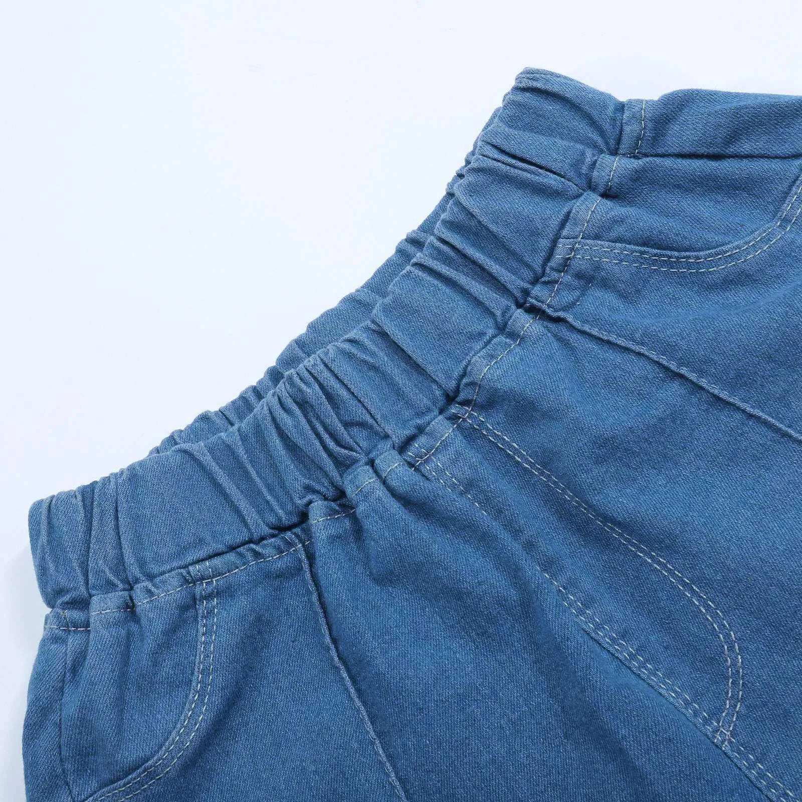 Girls Casual Jeans Elastic Waist Denim Wide Leg Pants Toddler Trousers Gymnastics Sweatpants Hotsale Trouser Ropa De NiñO