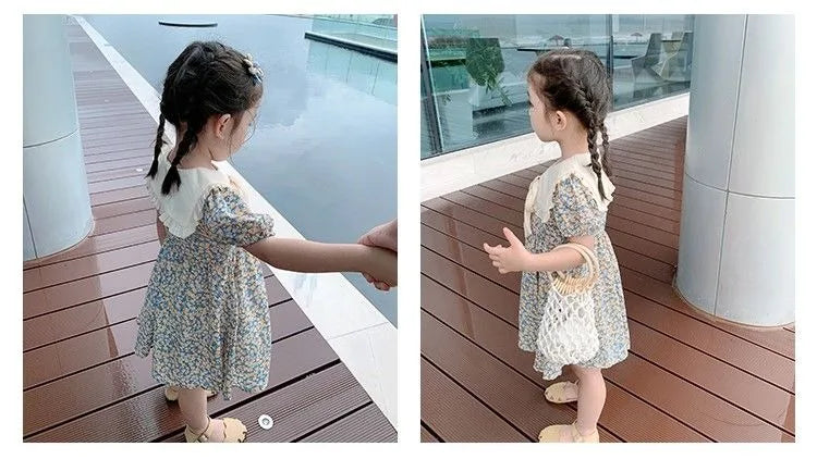 Girls' Floral Dress, Summer Dress, Popular Online, Children's Baby Dress, Stylish Little Girl Dress
