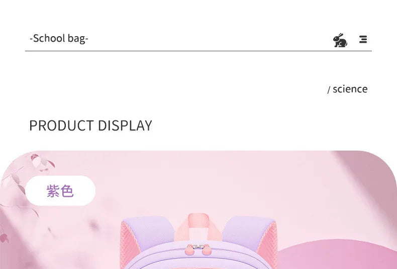 Cute Student Backpack 3pcs/set Primary Schoolbag Rabbits and quicksand Kawaii Student Backpack Teenage Girls Handbag Rucksack