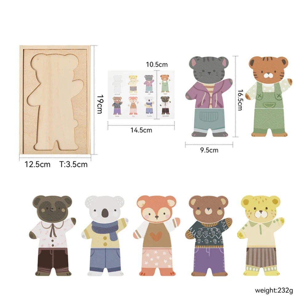 3D Wooden Jigsaw Puzzles for Children Cartoon Animal Hand eye coordination game Baby Educational Puzzles Toy Baby puzzle gift