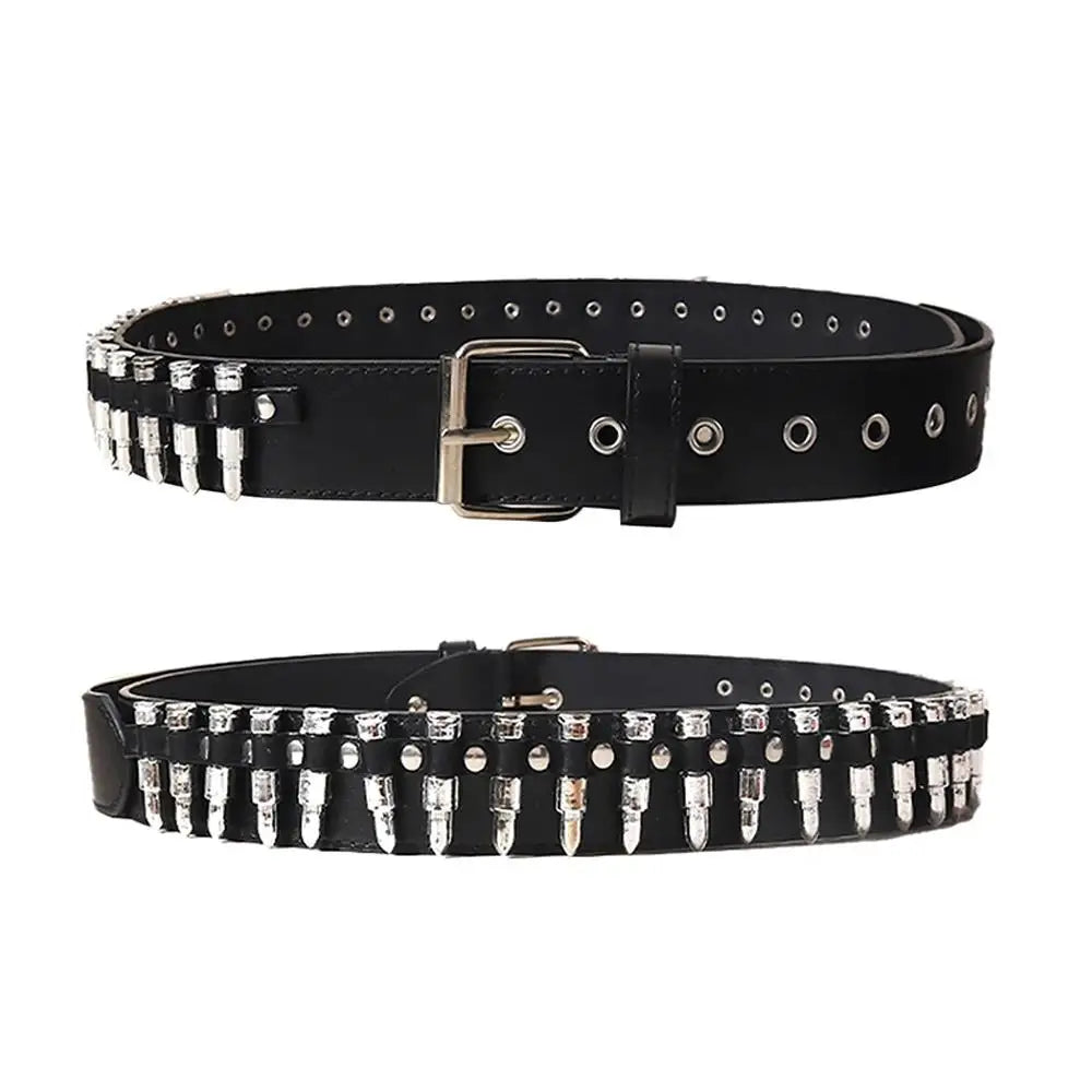 Rivet Hollow Bullet Decoration Belt Goth Rock Hardware Jeans Belt Y2K Waistband Designer Belt Women Jeans Punk Black Belts