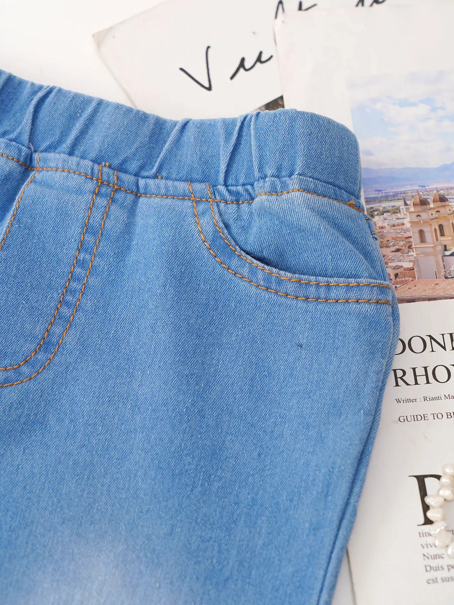 Kids Baby Girls Flare Pants Crisscross Ripped Bell Bottom Hem Denim Wide-leg Pants Children Toddler Cute Jeans Trousers Clothes