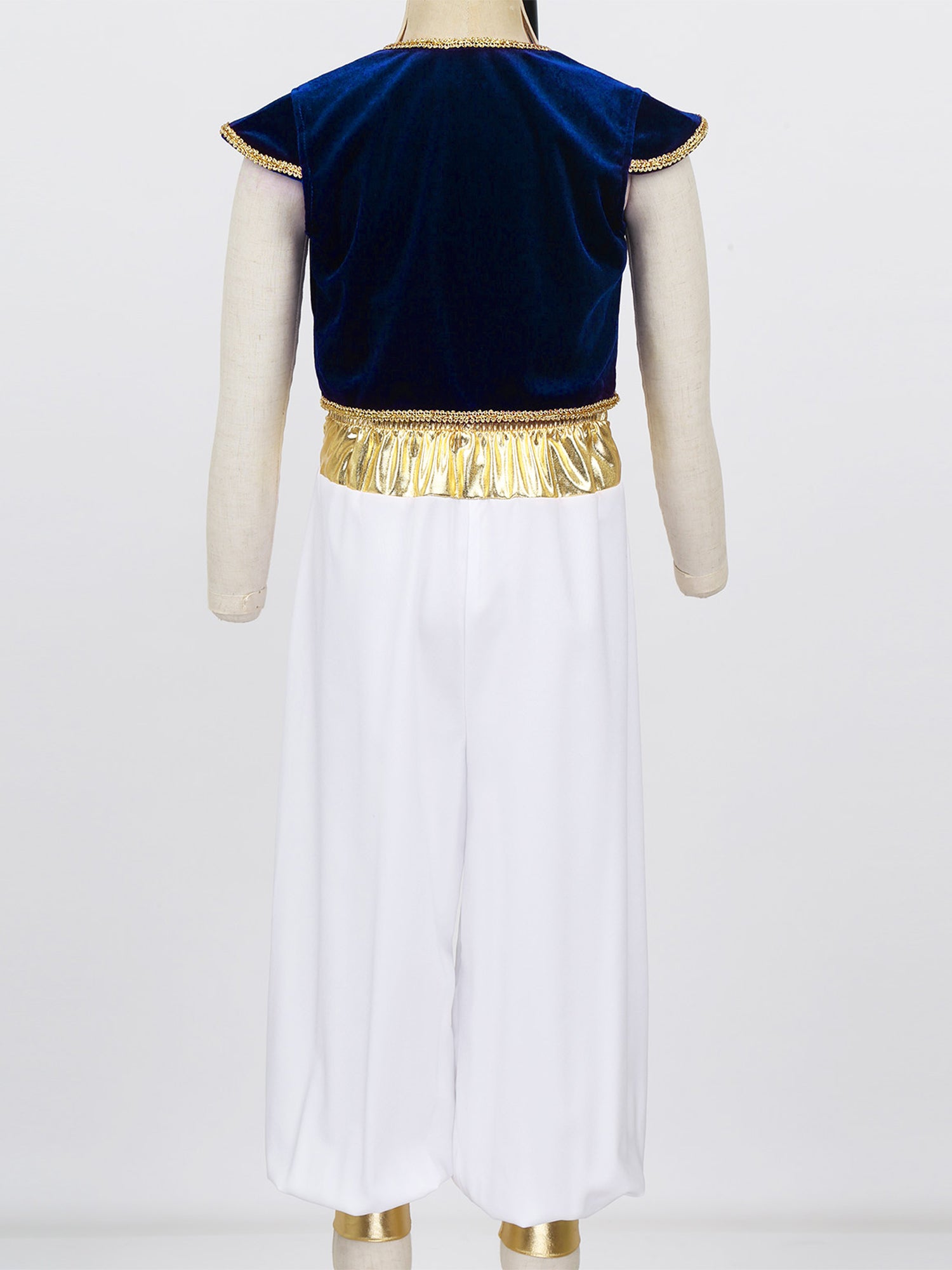 Boys Fancy Arabian Prince Outfits Cap Sleeves Waistcoat with Pants Halloween Fairy Party Carnival Dress Up Cosplay Costume