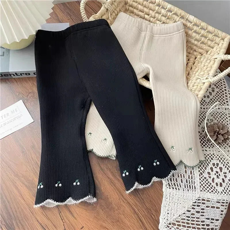Kids Pants & Capris Girls' Winter Flare Pants Thermal Bell Bottoms Cozy Kids Trousers for Toddlers Kids Clothes
