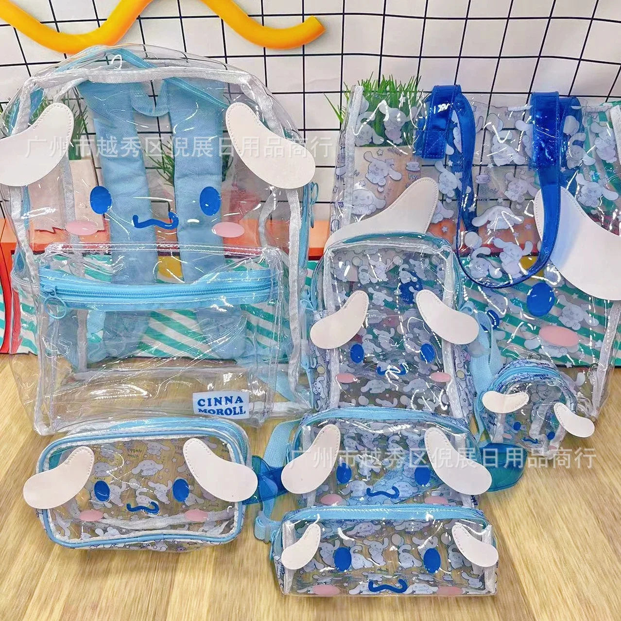 Sanrio Hello Kitty Y2K Waterproof Transparent Backpack Cute Cinnamoroll Cartoon Pvc Large Capacity Storage Bag Student Schoolbag
