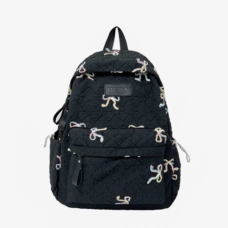 Sweet Backpacks For Girl Embroidery Bow Cute Mini Backpack INS Fashion School Backpack Kawaii Stylish Knapsack Feminina Backpack