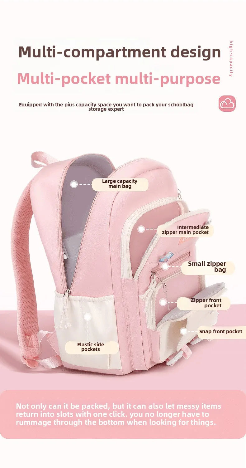 Child Girl Backpacks Primary Junior High School Bags for Girls Children Kids Bookbag Backpack New 2025 Back to School Girl Gift
