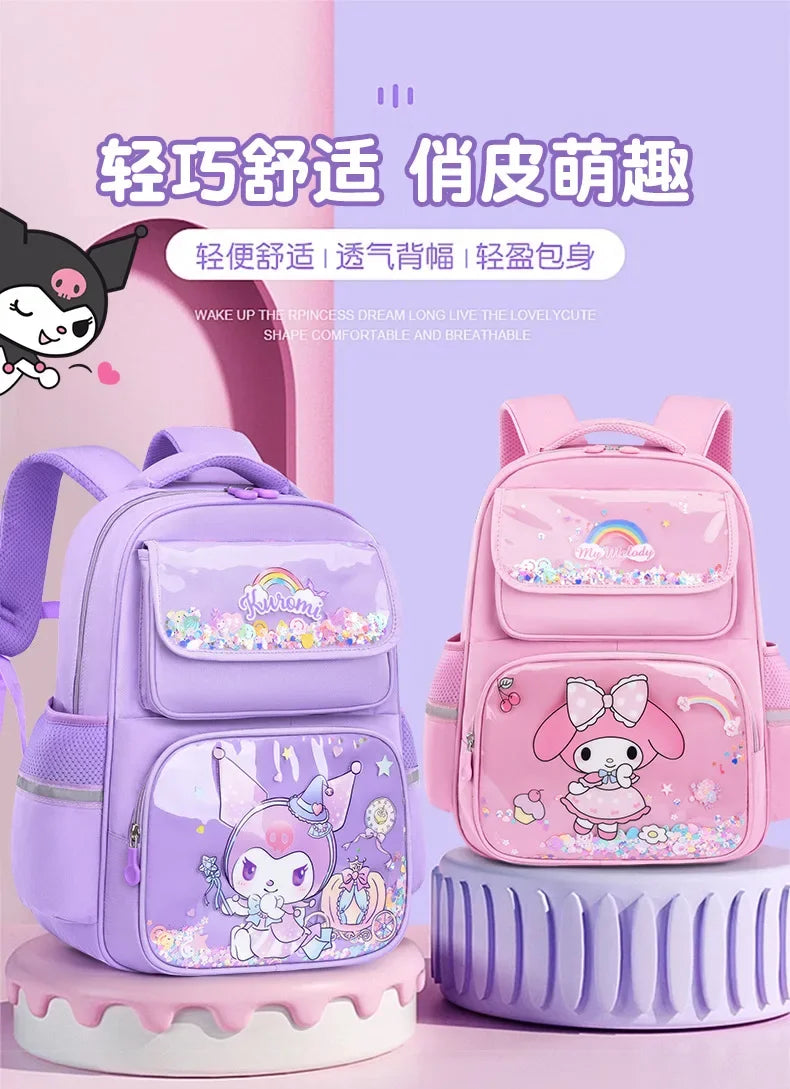 Pupil Schoolbag Backpack Lightweight Student Large Capacity Children's Cartoon Bags Cinnamoroll Sanrio Kuromi My Melody Child