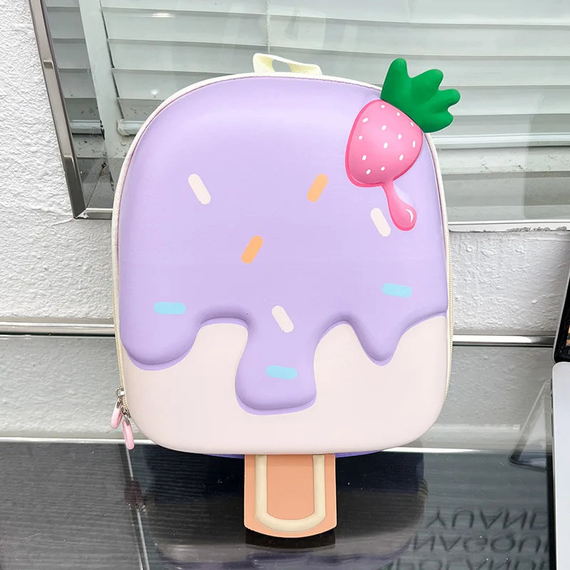 Ice Cream Children's Backpack Fashion Princess Schoolbag Kindergarten Baby Shoulders Bag 3D Cute Bookbag Kids Birthday Gifts