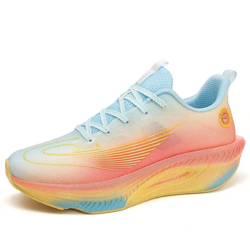 Unisex Breathable Mesh Running Shoes Lightweight Shock Absorption Carbon Plate Casual Versatile Sports Sneakers for Couples