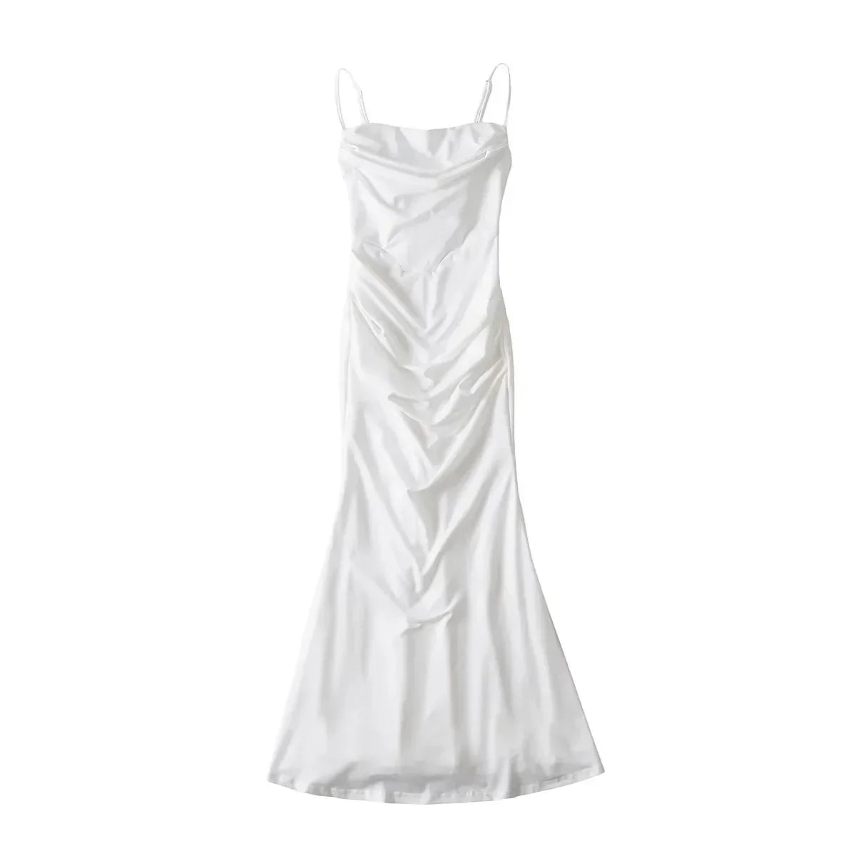 Women Elegant Sexy Bodycon Mermaid Dress Summer Sleeveless Strap Evening Party Robe Korean Female Solid Long Vestidos Y2k