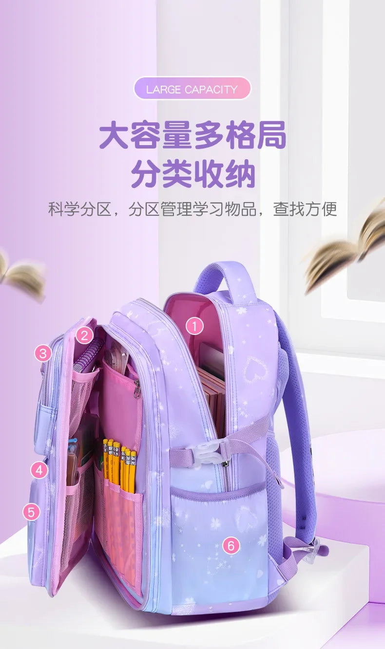 2025- Primary School Girls' Schoolbag Kawaii Lightweight Children's Bag Waterproof Bags Colorful Travel Backpack Mochilas Gifts