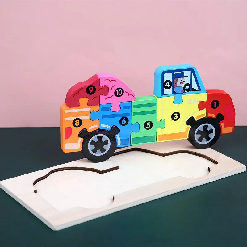 Wooden Baby 3d Puzzles For Kids Child Montessori Toys Dinosaur Animal Wooden Puzzle Game Educational Toys For Children P407