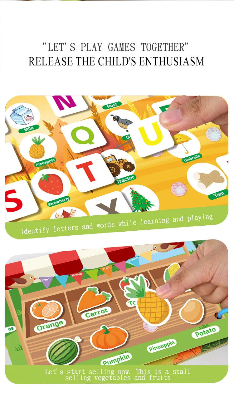 Montessori Baby Busy book My First Quiet Book Paste Early Learning Education Toy Children Toy Matching Montessori Toys for Baby