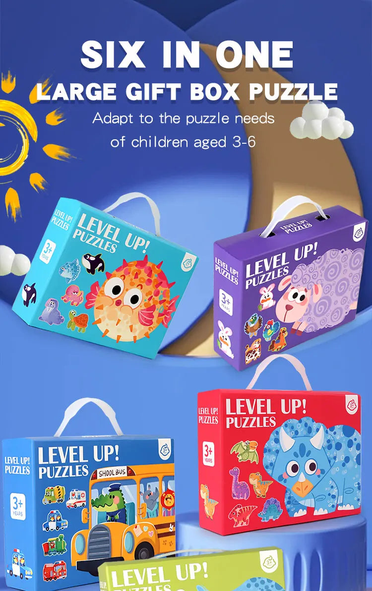 Wooden Jigsaw Puzzle Kids Toy Cartoon Animal Jigsaw Puzzles Game Early Educational Toys Gift Set for Children